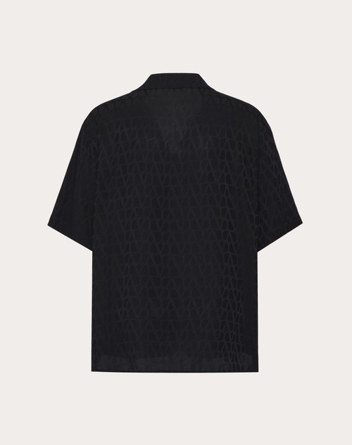 Red Valentino CAMICIA DA BOWLING IN SETA CON MOTIVO TOILE ICONOGRAPHE