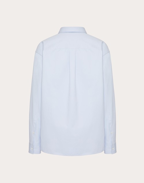 Red Valentino CAMICIA IN COTONE TECNICO CON RICAMO VALENTINO