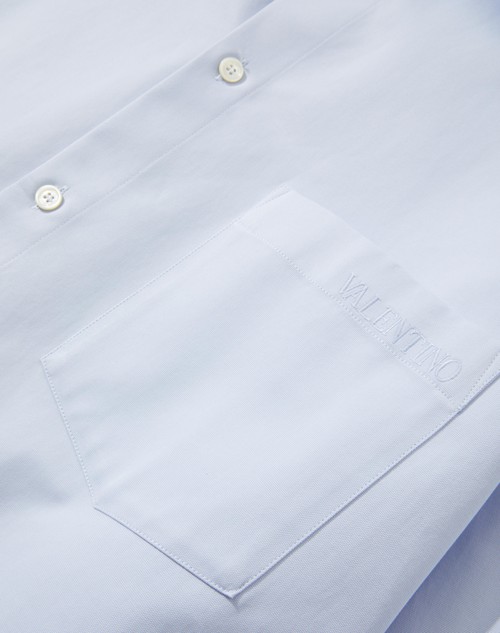 Red Valentino CAMICIA IN COTONE TECNICO CON RICAMO VALENTINO