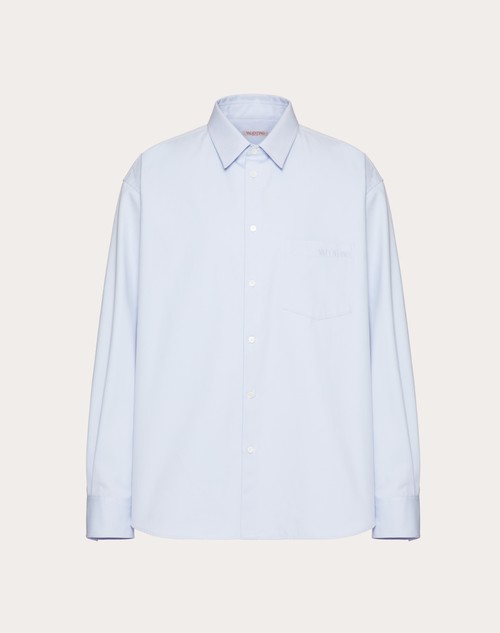 Red Valentino CAMICIA IN COTONE TECNICO CON RICAMO VALENTINO