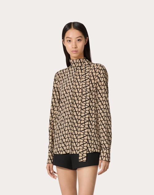 Red Valentino CAMICIA IN CREPE DE CHINE TOILE ICONOGRAPHE