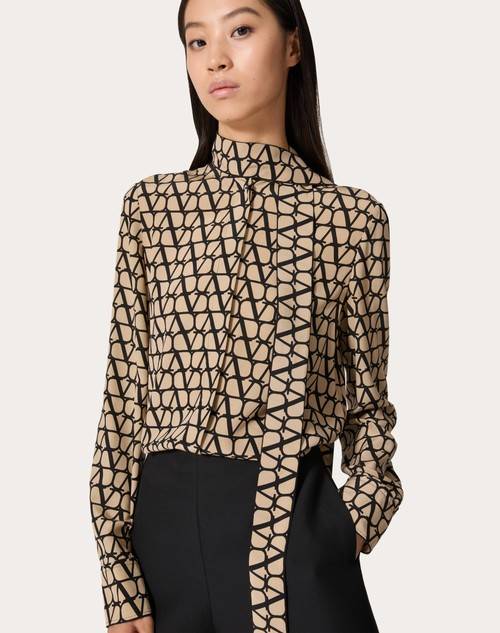 Red Valentino CAMICIA IN CREPE DE CHINE TOILE ICONOGRAPHE
