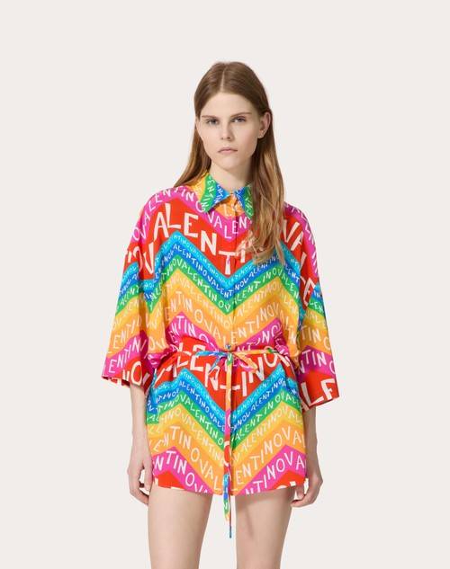 Red Valentino CAMICIA IN CREPE DE CHINE VALENTINO CHEVRON 24