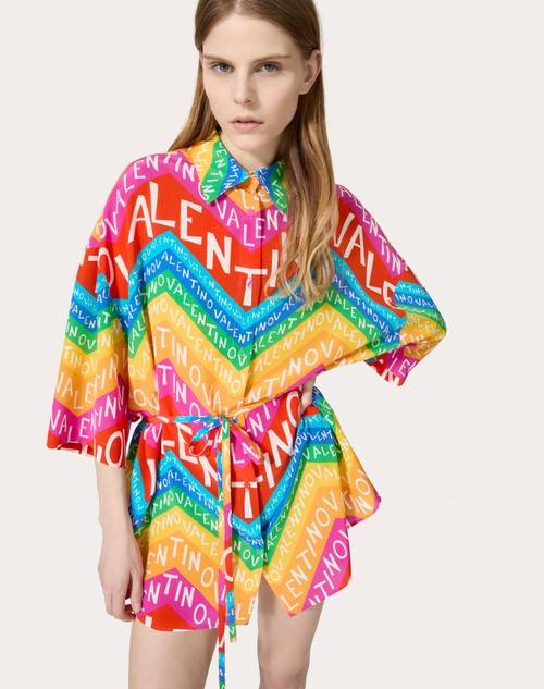 Red Valentino CAMICIA IN CREPE DE CHINE VALENTINO CHEVRON 24