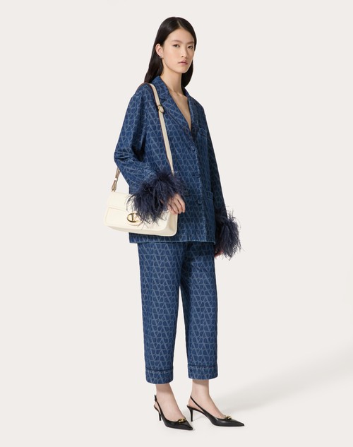 Red Valentino CAMICIA IN DENIM TOILE ICONOGRAPHE MEDIUM BLUE