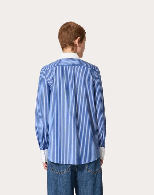 Red Valentino CAMICIA IN POPELINE CONTRAILS RICAMATA