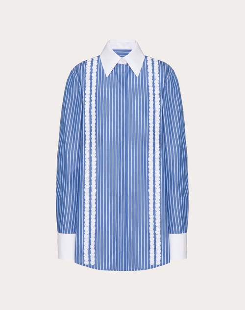 Red Valentino CAMICIA IN POPELINE CONTRAILS RICAMATA