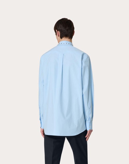 Red Valentino CAMICIA MANICA LUNGA IN POPELINE DI COTONE CON CABOCHONS
