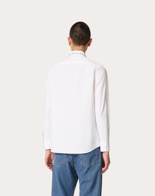 Red Valentino CAMICIA MANICA LUNGA IN POPELINE DI COTONE CON CABOCHONS