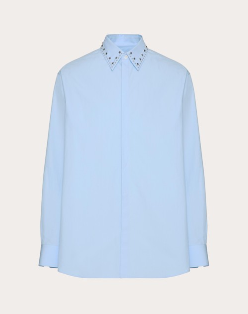 Red Valentino CAMICIA MANICA LUNGA IN POPELINE DI COTONE CON CABOCHONS
