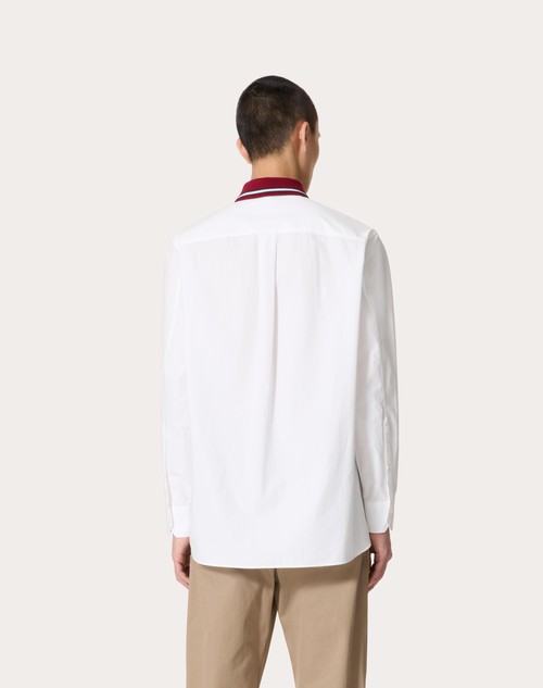 Red Valentino CAMICIA MANICA LUNGA IN POPELINE DI COTONE CON RICAMO VALENTINO