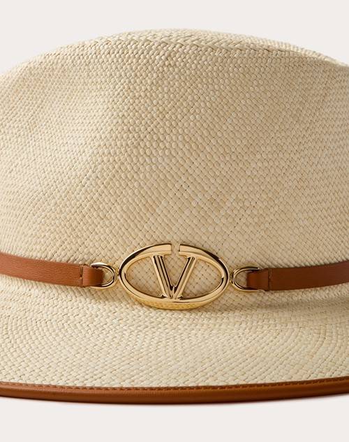 Red Valentino CAPPELLO FEDORA VLOGO THE BOLD EDITION IN PAGLIA