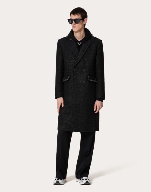 Red Valentino CAPPOTTO DOPPIOPETTO IN LANA CON CABOCHONS