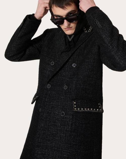 Red Valentino CAPPOTTO DOPPIOPETTO IN LANA CON CABOCHONS