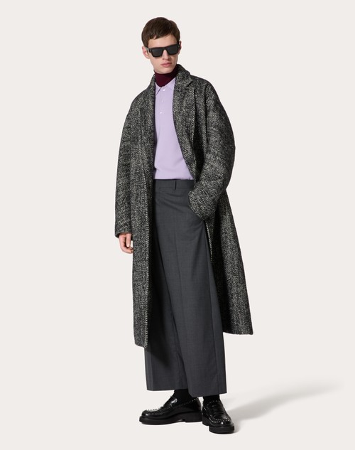 Red Valentino CAPPOTTO IN LANA TECNICA CON MOTIVO CHEVRON ALL OVER