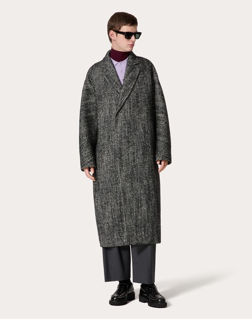Red Valentino CAPPOTTO IN LANA TECNICA CON MOTIVO CHEVRON ALL OVER