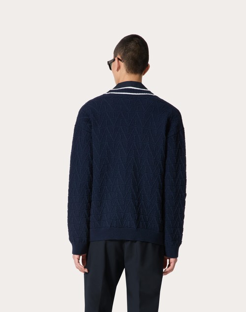 Red Valentino CARDIGAN IN COTONE CON MOTIVO TOILE ICONOGRAPHE