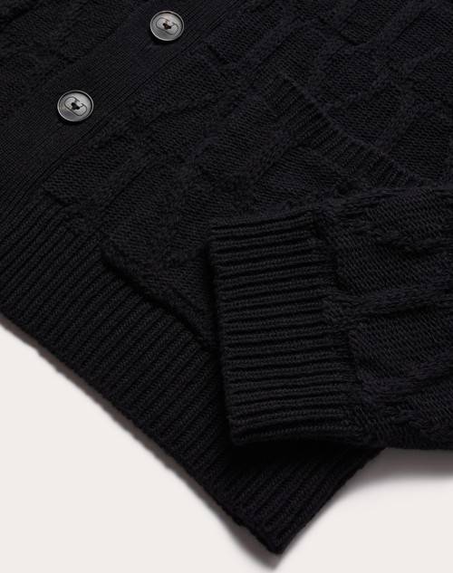 Red Valentino CARDIGAN IN LANA CON MOTIVO TOILE ICONOGRAPHE