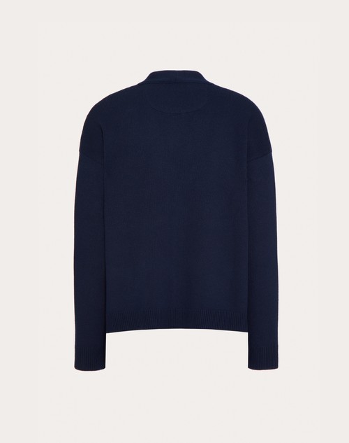 Red Valentino CARDIGAN IN LANA CON V DETAIL GOMMATE