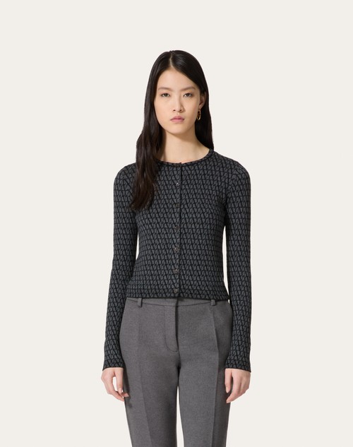 Red Valentino CARDIGAN IN LANA JACQUARD TOILE ICONOGRAPHE