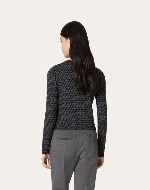 Red Valentino CARDIGAN IN LANA JACQUARD TOILE ICONOGRAPHE