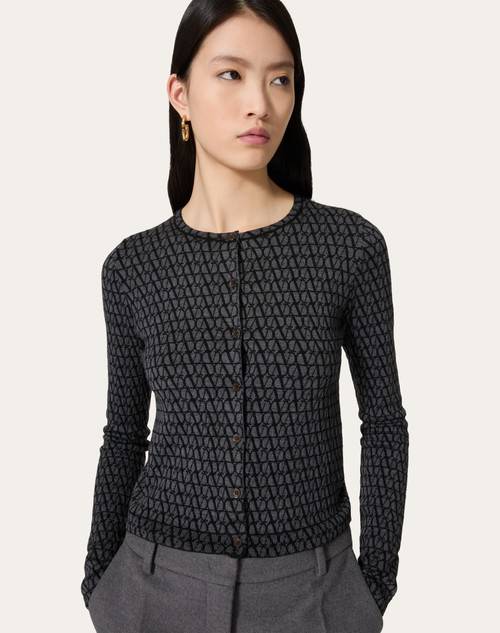Red Valentino CARDIGAN IN LANA JACQUARD TOILE ICONOGRAPHE
