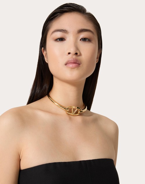 Red Valentino CHOKER VLOGO THE BOLD EDITION IN METALLO
