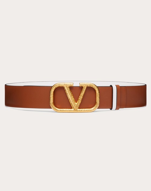 Red Valentino CINTURA REVERSIBILE VLOGO SIGNATURE IN VITELLO GRANATO 40 MM