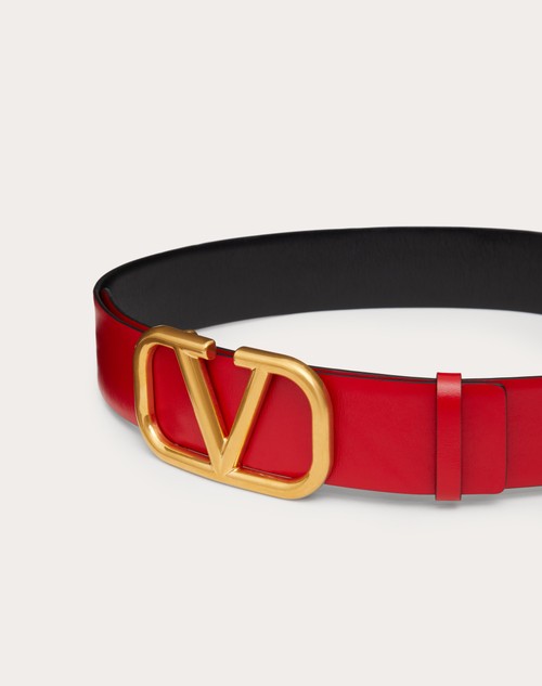 Red Valentino CINTURA REVERSIBILE VLOGO SIGNATURE IN VITELLO LUCIDO 40 MM