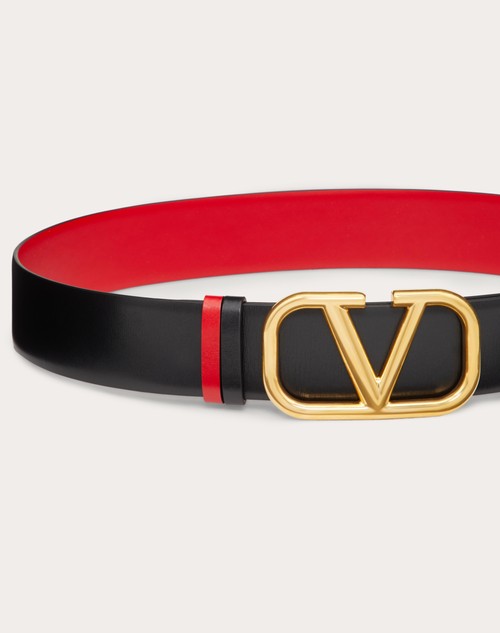 Red Valentino CINTURA REVERSIBILE VLOGO SIGNATURE IN VITELLO LUCIDO 40 MM