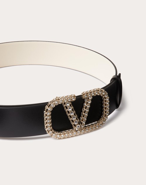 Red Valentino CINTURA REVERSIBILE VLOGO SIGNATURE IN VITELLO LUCIDO 40 MM