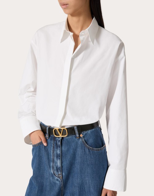 Red Valentino CINTURA REVERSIBILE VLOGO SIGNATURE IN VITELLO LUCIDO 30 MM