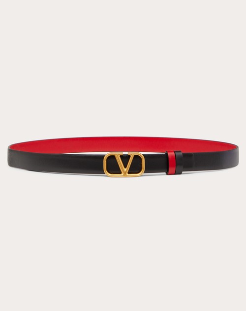 Red Valentino CINTURA REVERSIBILE VLOGO SIGNATURE IN VITELLO LUCIDO 20 MM