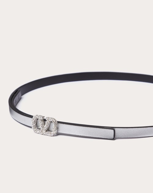 Red Valentino CINTURA REVERSIBILE VLOGO SIGNATURE IN VITELLO METALLIZZATO E VITELLO LUCIDO 10 MM