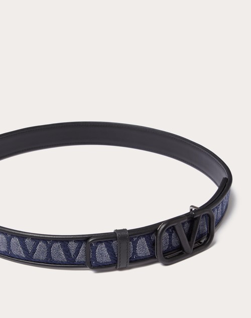 Red Valentino CINTURA TOILE ICONOGRAPHE IN TESSUTO JACQUARD CON DETTAGLI IN PELLE