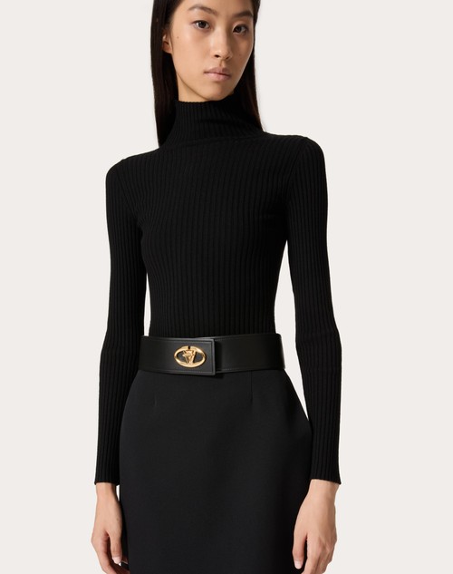 Red Valentino CINTURA VLOGO THE BOLD EDITION IN VITELLO 60 MM