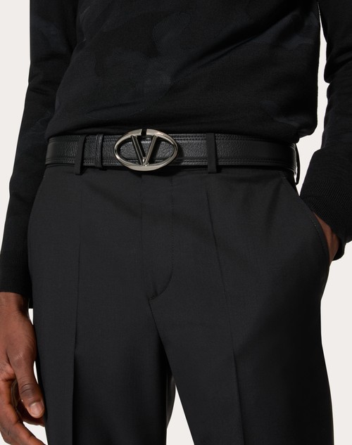 Red Valentino CINTURA VLOGO THE BOLD EDITION IN VITELLO GRANATO 35 MM