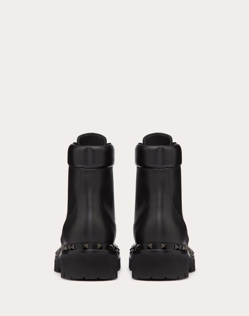 Red Valentino COMBAT BOOT ROCKSTUD IN VITELLO E BORCHIE IN TONO 50MM