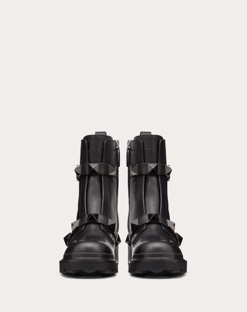 Red Valentino COMBAT BOOT ROMAN STUD IN VITELLO E BORCHIE IN TONO 40MM