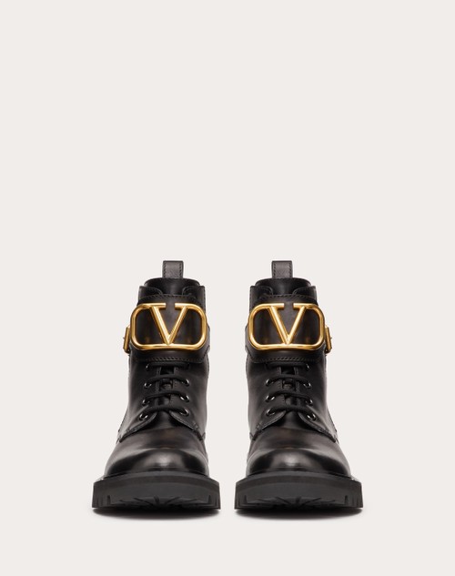 Red Valentino COMBAT BOOT VLOGO SIGNATURE IN VITELLO 35MM