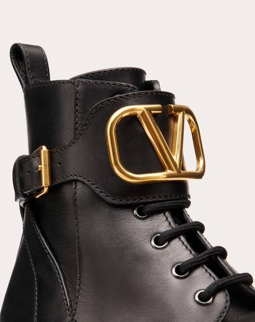 Red Valentino COMBAT BOOT VLOGO SIGNATURE IN VITELLO 35MM