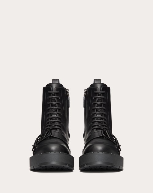 Red Valentino COMBAT BOOT VLOGO SIGNATURE IN VITELLO 45MM