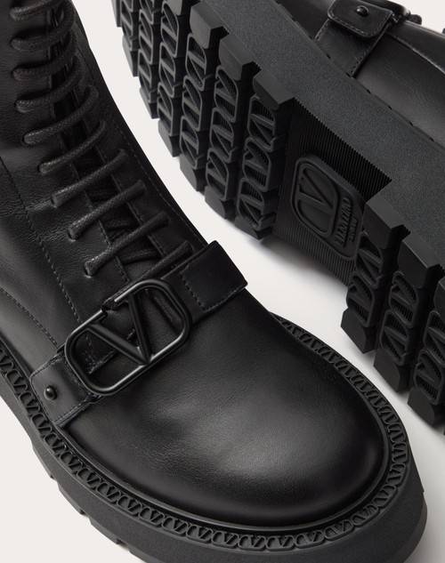 Red Valentino COMBAT BOOT VLOGO SIGNATURE IN VITELLO 45MM
