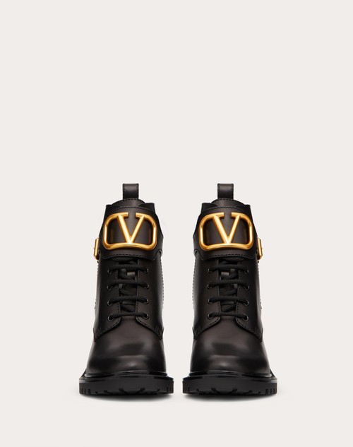 Red Valentino COMBAT BOOT VLOGO SIGNATURE IN VITELLO 70MM