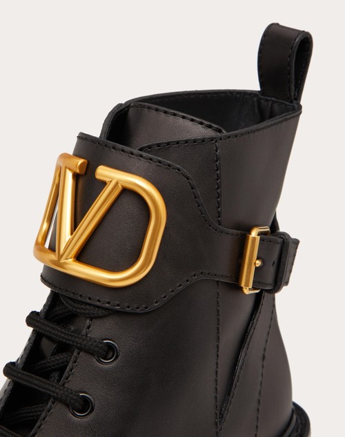 Red Valentino COMBAT BOOT VLOGO SIGNATURE IN VITELLO 70MM