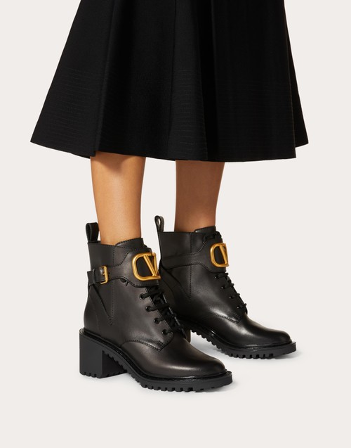 Red Valentino COMBAT BOOT VLOGO SIGNATURE IN VITELLO 70MM