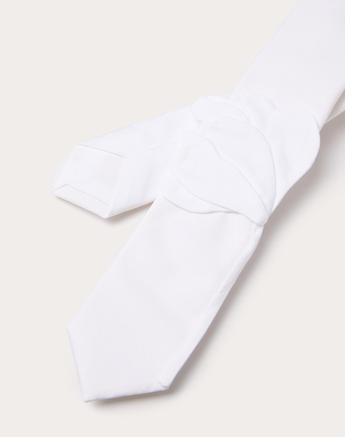 Red Valentino CRAVATTA VALENTIE IN LANA E SETA CON RICAMO FIORE