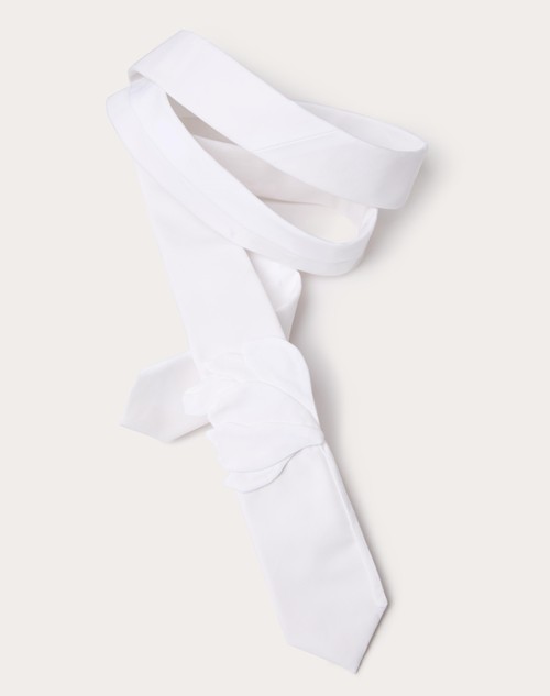 Red Valentino CRAVATTA VALENTIE IN LANA E SETA CON RICAMO FIORE