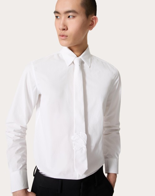 Red Valentino CRAVATTA VALENTIE IN LANA E SETA CON RICAMO FIORE