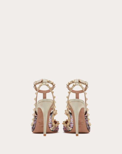 Red Valentino DÉCOLLETÉ ROCKSTUD CON RICAMO PAILLETTES E CINTURINI 100MM